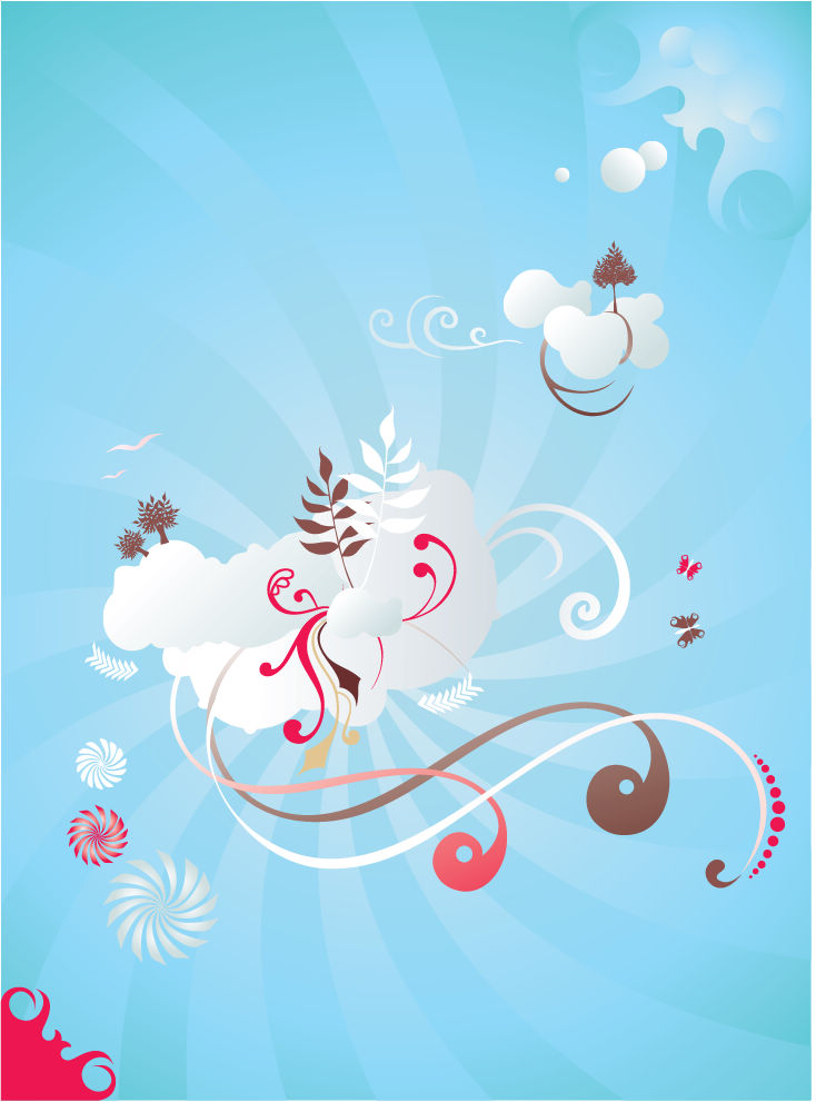 free vector Free Scrolls and Clouds Vector Graphic